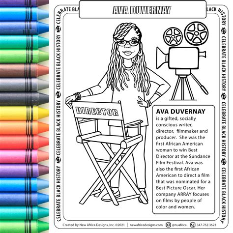 ava duvernay coloring page digital download new africa designs