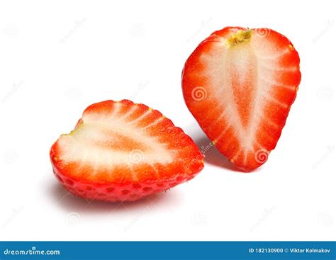 Strawberry Cut Strawberries Into Pieces Strawberry Slices Flying In