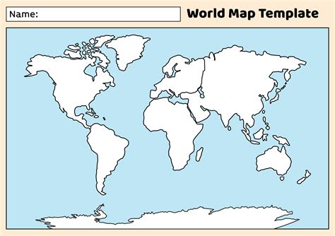 10 Best World Map Printable Template Pdf For Free At Printablee