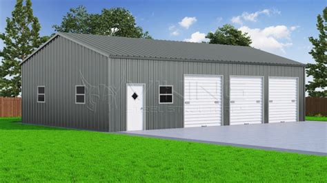 26x41 Three Car Metal Garage