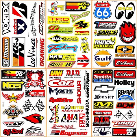Cars Motorsport Nos Hot Rod Drag Racing Lot 6 Vinyl Graphic