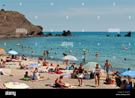 Menschen Am Strand Cap D Agde Hérault Languedoc Roussillon