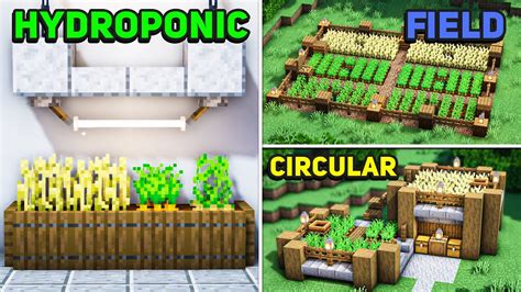 Minecraft 4 Crop Farm Designs And Ideas 118 Tutorial Youtube