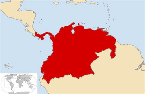Mapa De La Gran Colombia Formada Por Colombia Ecuador Panamá Y