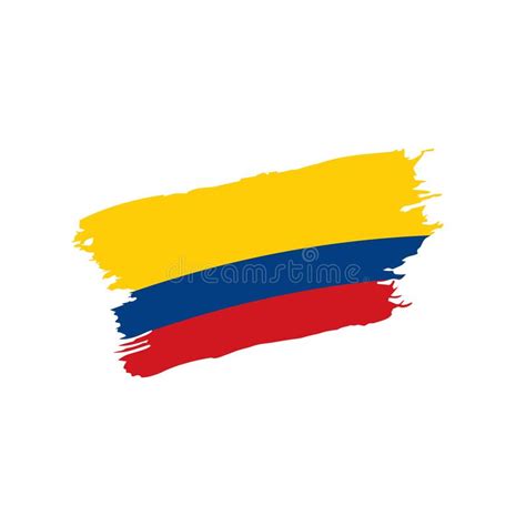 Colombia Flag Vector Illustration On A White Background Stock