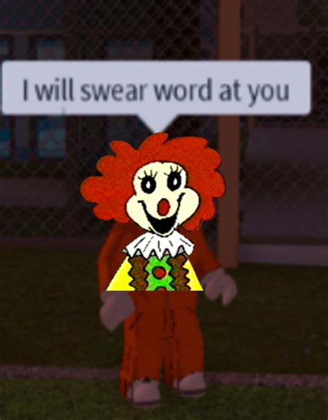 An Animated Clown With A Sign That Says I Will Swear Word At You
