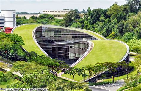 Green Roof Of School Of Art Design And Media At Nanyang Technological