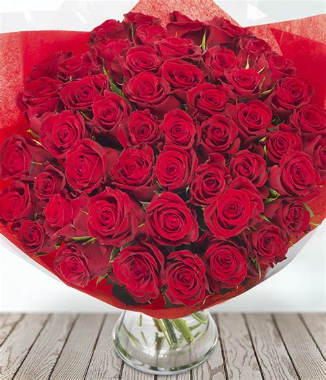 50 Red Roses Ultimate Romantic Bouquet Of 50 Red Roses