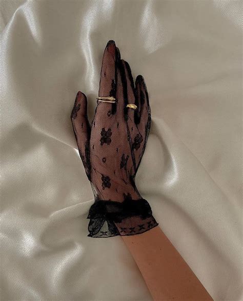 black lace gloves black lace gloves gloves fashion lace gloves aesthetic