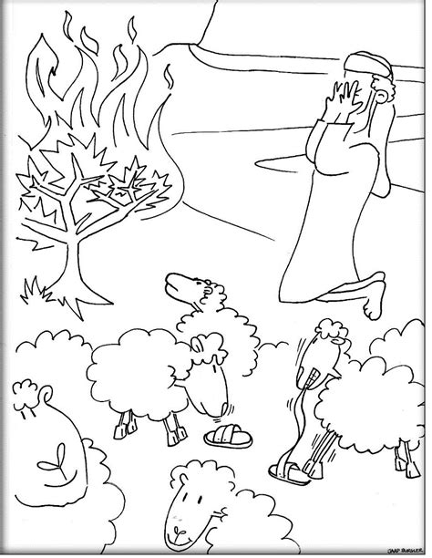 41 Moses And The Burning Bush Coloring Page Kizzierosalina