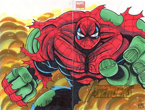 Spider Man Hulk In Tim Hofstras Sketch Covers Comic Art Gallery Room