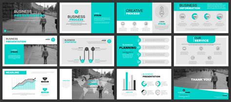 Business Powerpoint Presentation With Infographics 250919 Vector Art At