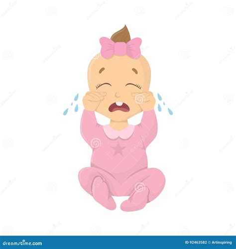 Crying Baby Girl Stock Vector Illustration Of Child 92463582