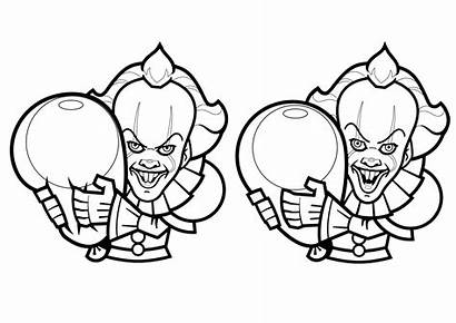 Pennywise Coloring Halloween Clown Disegni Colorare Cartoon