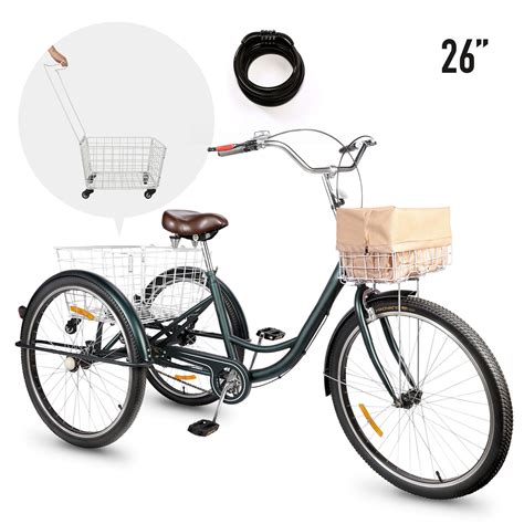 Wheeled Adult Tricycle With Foldable Basket Wheels For Men And Women Cruise Bike