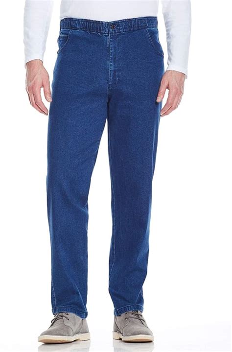 Chums Mens Elasticated Waist Drawcord Denim Trouser Pants Jeans At