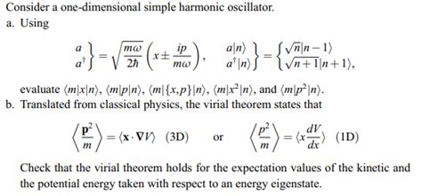 Solved Consider A One Dimensional Simple Harmonic Chegg Com