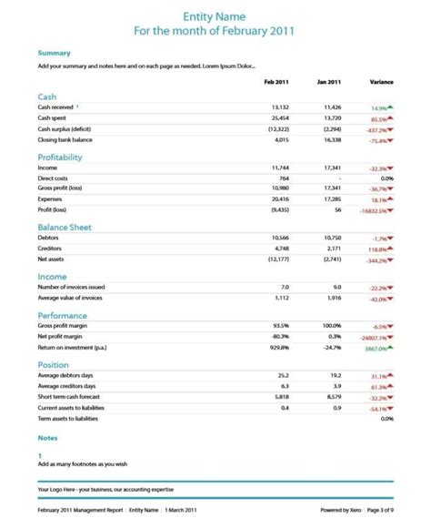 Free Financial Report Template Word Excel Formats