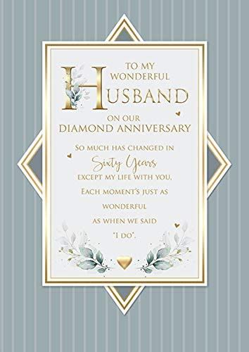 Husband Diamond 60th Wedding Anniversary Card Bigamart