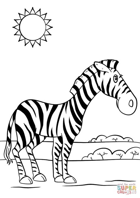 cartoon zebra  stripes coloring pages sketch coloring page