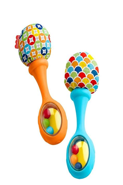 Fisher Price Maracas Set Of 2 Newborn Toys Blue And Orange Rattle N