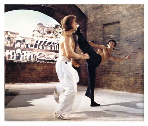 Bruce Lee Kicking Chuck Norris In The Head Way Of The Dragon Enter