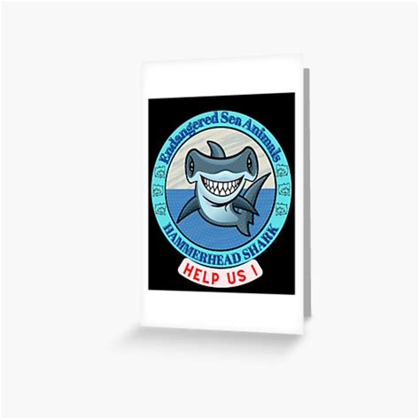 Hammerhead Shark Sea Animals Endangered Greeting Card For Sale By