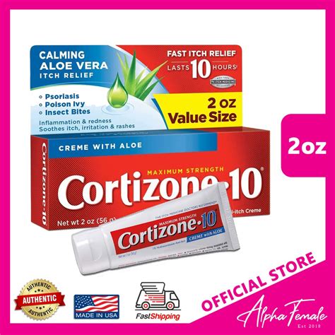 Cortizone 10 Max Strength 1 Hydrocortisone Anti Itch Cream For Rashes Eczema Psoriasis Bites