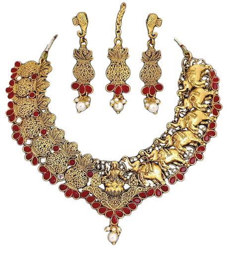 Buy Indian Traditional Temple Jewelry Of God Laxmi With Kalash And