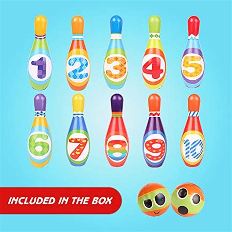 Toyvelt Kids Bowling Set With 10 Bowling Pins And 2 Balls Educational
