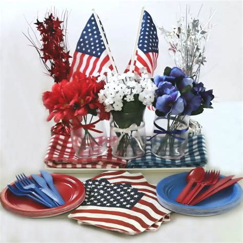 Patriotic Decoration Easy Flower Centerpiece 4th Of July Decor