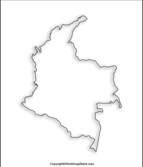 Printable Blank Map Of Colombia Outline Transparent Png Map