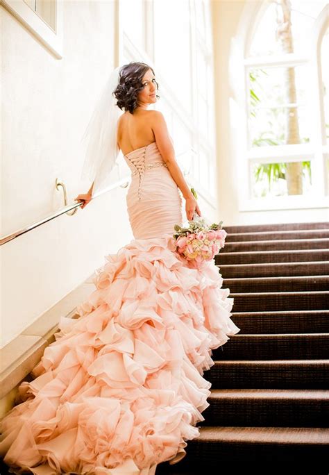 Real Life Beautiful Brides In Blush Wedding Gowns