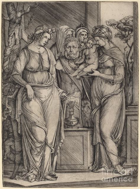Large Sacrifice To Priapus Drawing By Jacopo De Barbari