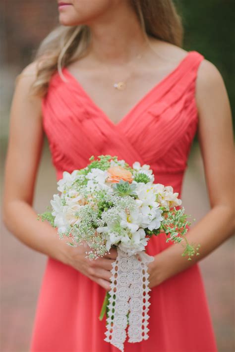 Coral And Gray Wedding