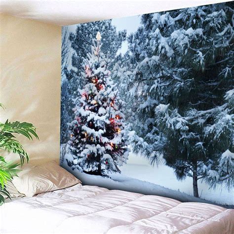 38 Off Wall Decor Christmas Tree Printed Tapestry Rosegal