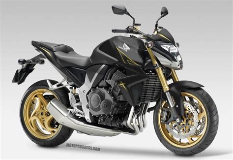 Tutti i componenti della moto, eccetto alcuni dettagli in alluminio spazzolato, sono di colore nero: HONDA CB 1000 R 2012 fiche technique