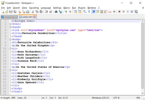 Screenshot Of Html Code With The External Style Sheet In Notepad