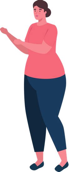 Plus Size Woman Cartoon With Red Shirt Vector Design 素材 Canva可画