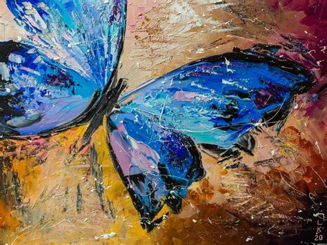 Blue Butterfly Painting By Liubov Kuptsova Saatchi Art