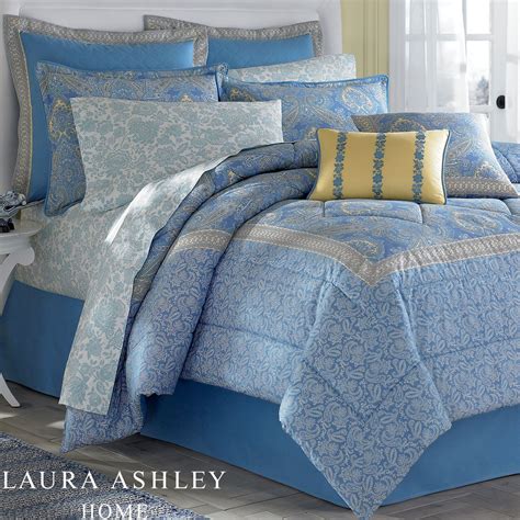 Prescot Cornflower Blue Comforter Bedding By Laura Ashley Home Yellow