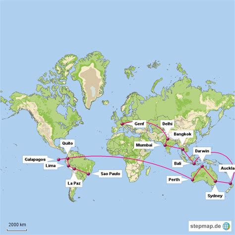 Stepmap Itinerary Around The World Landkarte Für Welt