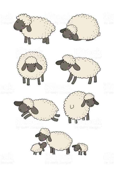Vector Illustration Sheep Illustration Sheep Drawing Sheep Cartoon