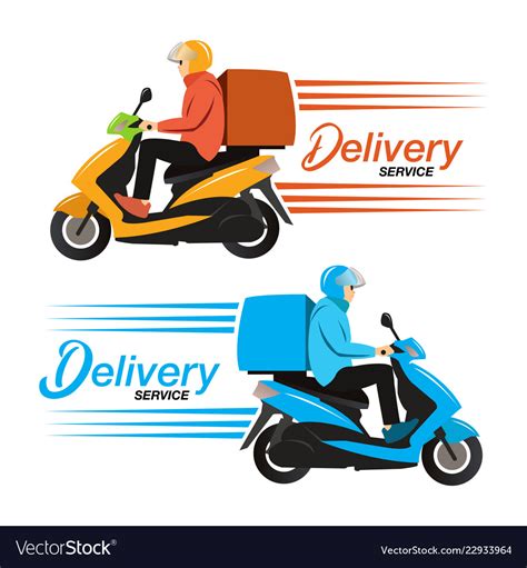 Delivery service ride scooter motorcycle Vector Image
