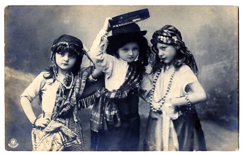 Old Photo Charming Gypsy Children The Graphics Fairy