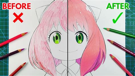 How To Color Anime Hair Using Colored Pencils Youtube