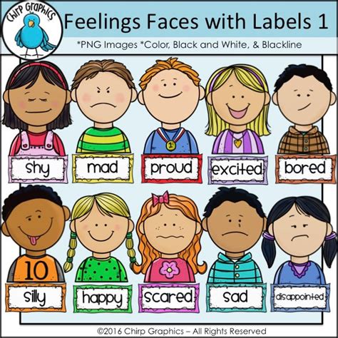 Emotions Clipart Childrens Faces Pencil And In Color Emotions Clipart Childrens Faces