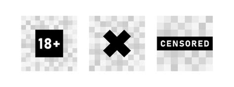 Premium Vector Set Of Pixel Censored Signs Elements Black Censor Bar Concept Blurred Grey