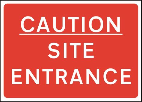 Caution Site Entrance Sign Stocksigns Construction Temporary Signs
