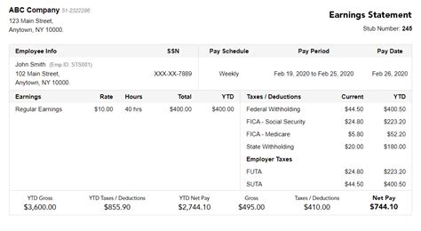 Free Pay Stub Templates Sample Paystubs Online 123paystubs